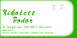 nikolett podor business card